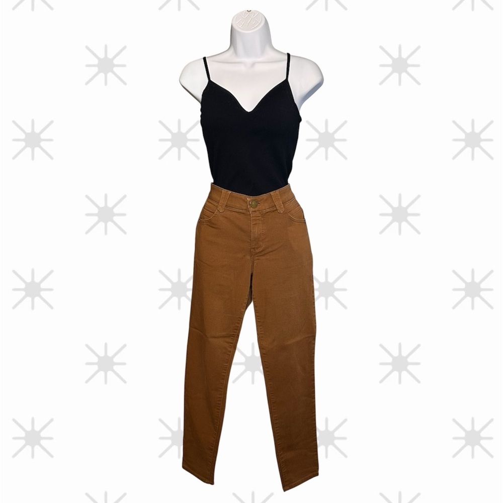 Democracy Brown Straight Leg Pants Stretch Comfort casual Fit Streetwear Size 6